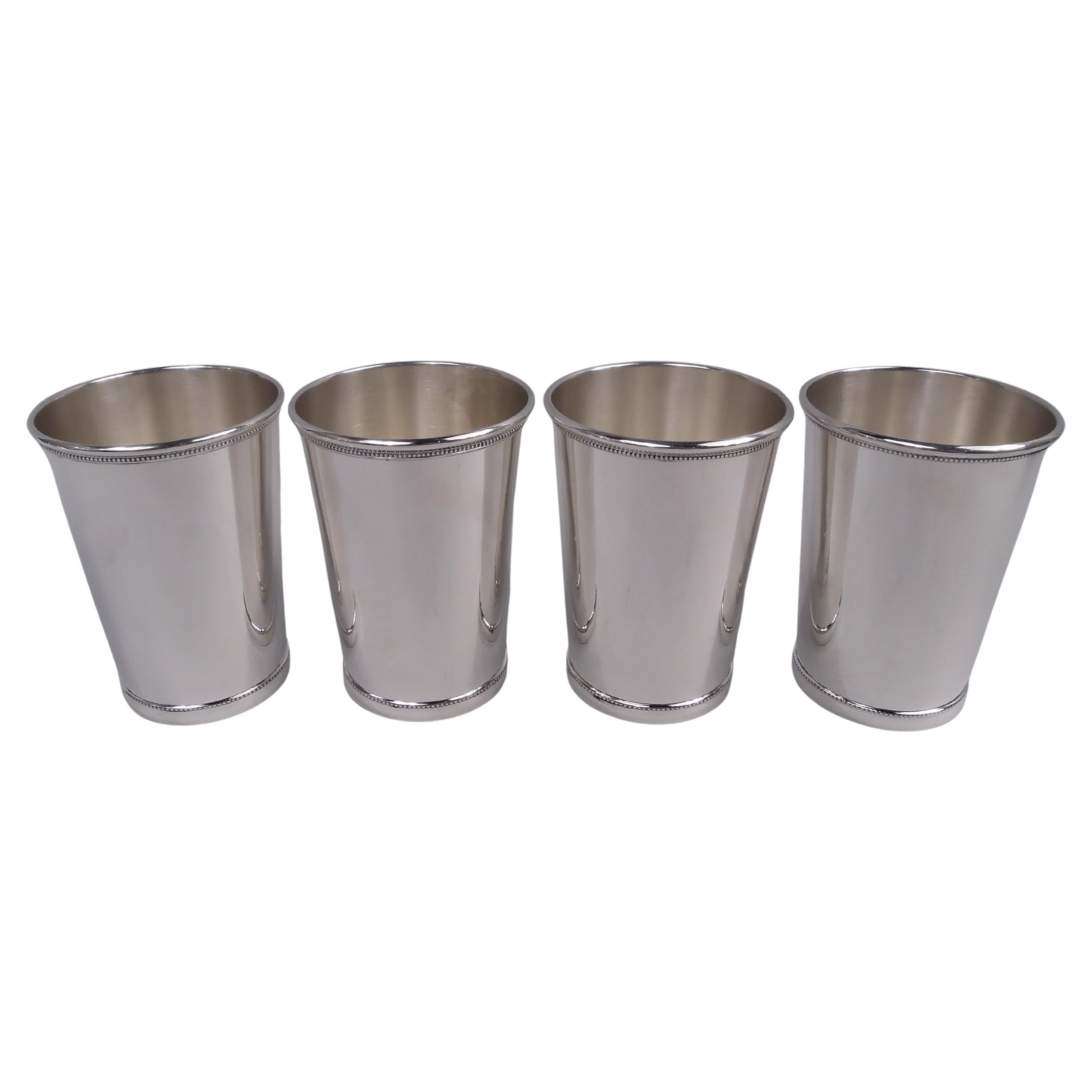 Satz von 4 Tiffany Sterling Silber Highball-Size Mint Juleps