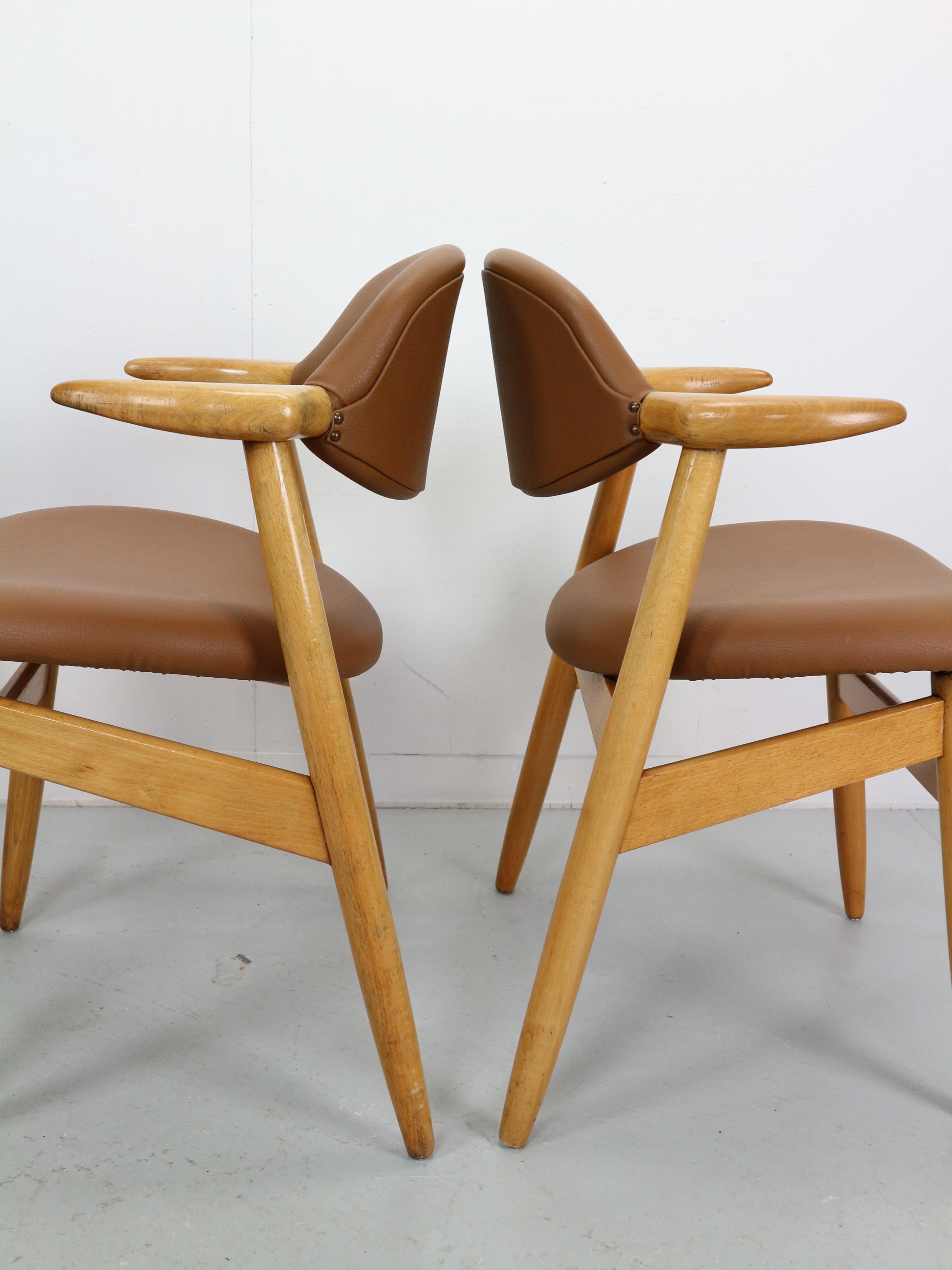 Set of 4 Tijsseling Cowhorn Chair Propos Hulmefa, the Netherlands, 1960 11