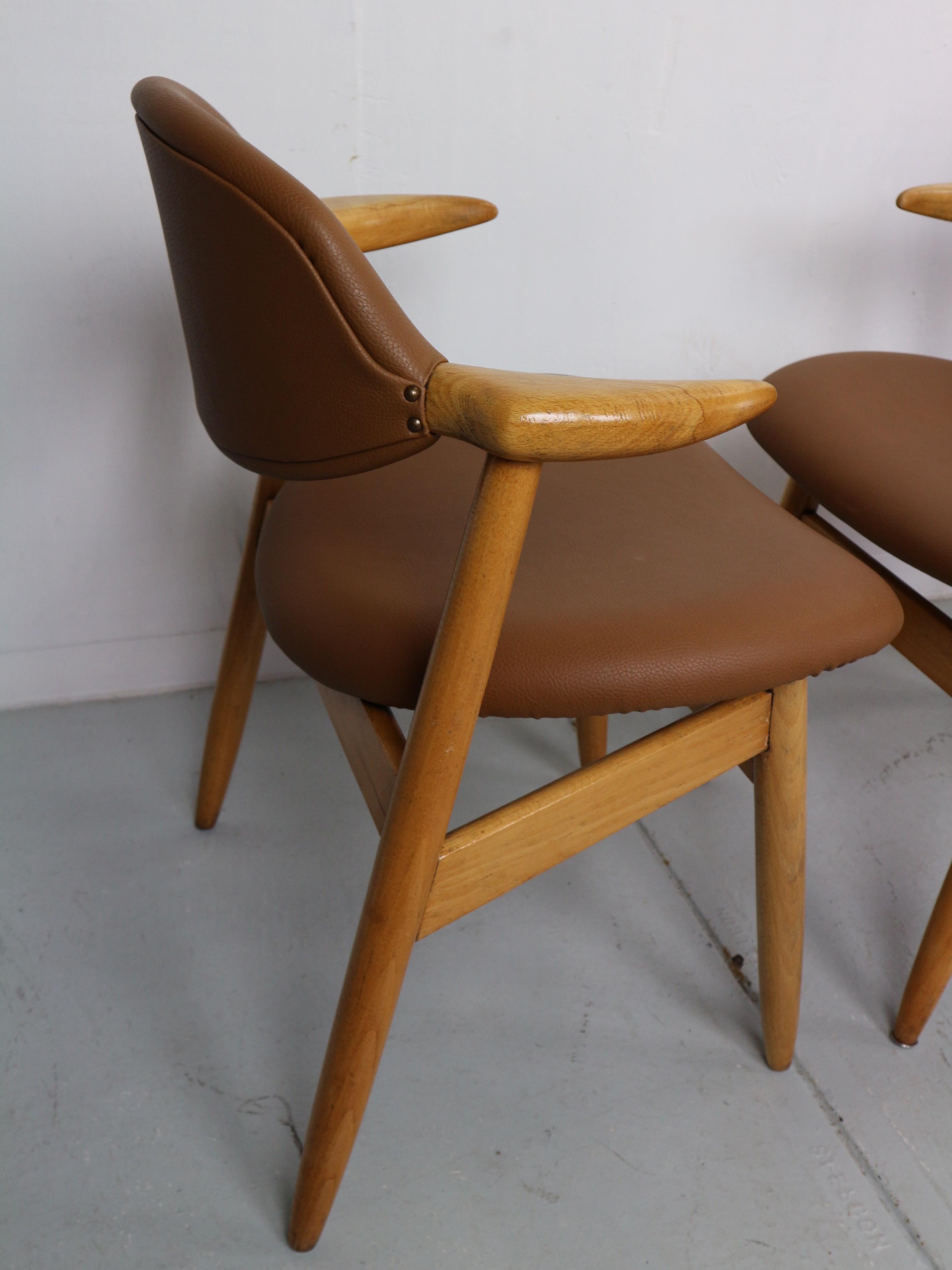Set of 4 Tijsseling Cowhorn Chair Propos Hulmefa, the Netherlands, 1960 In Good Condition In The Hague, NL