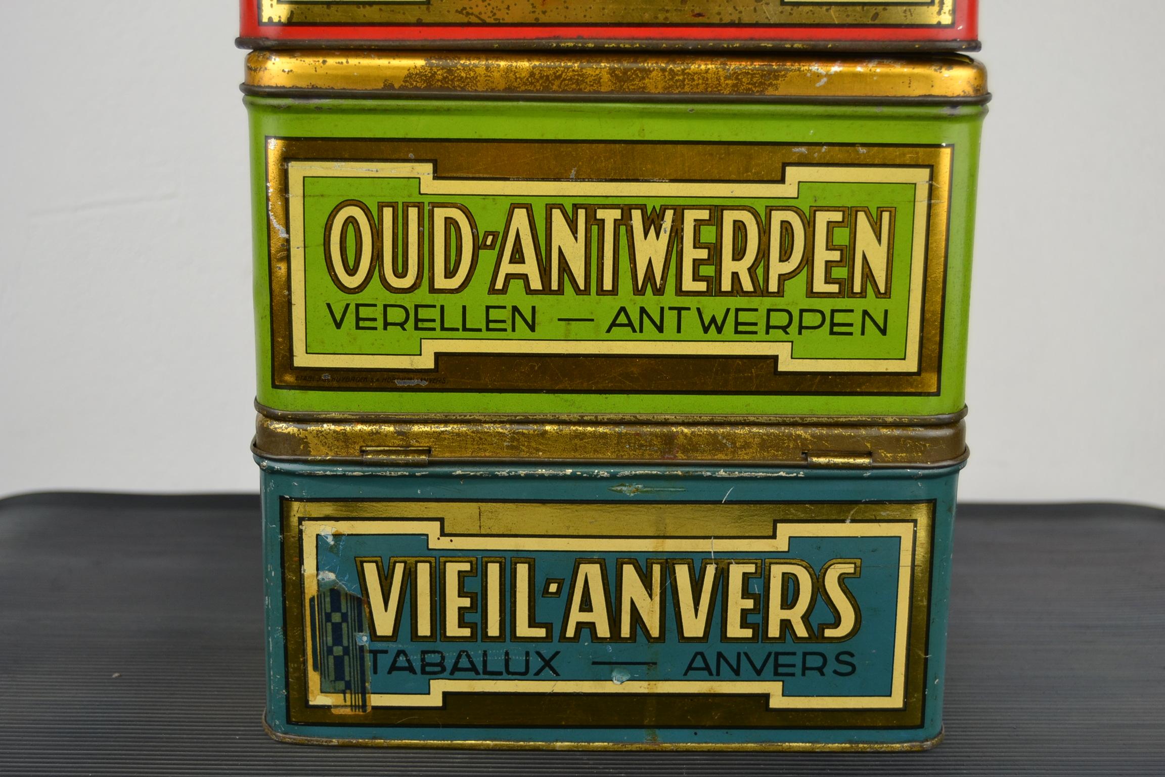 Set of 4 Tobacco Boxes Antwerp, Belgium, 1950s 3