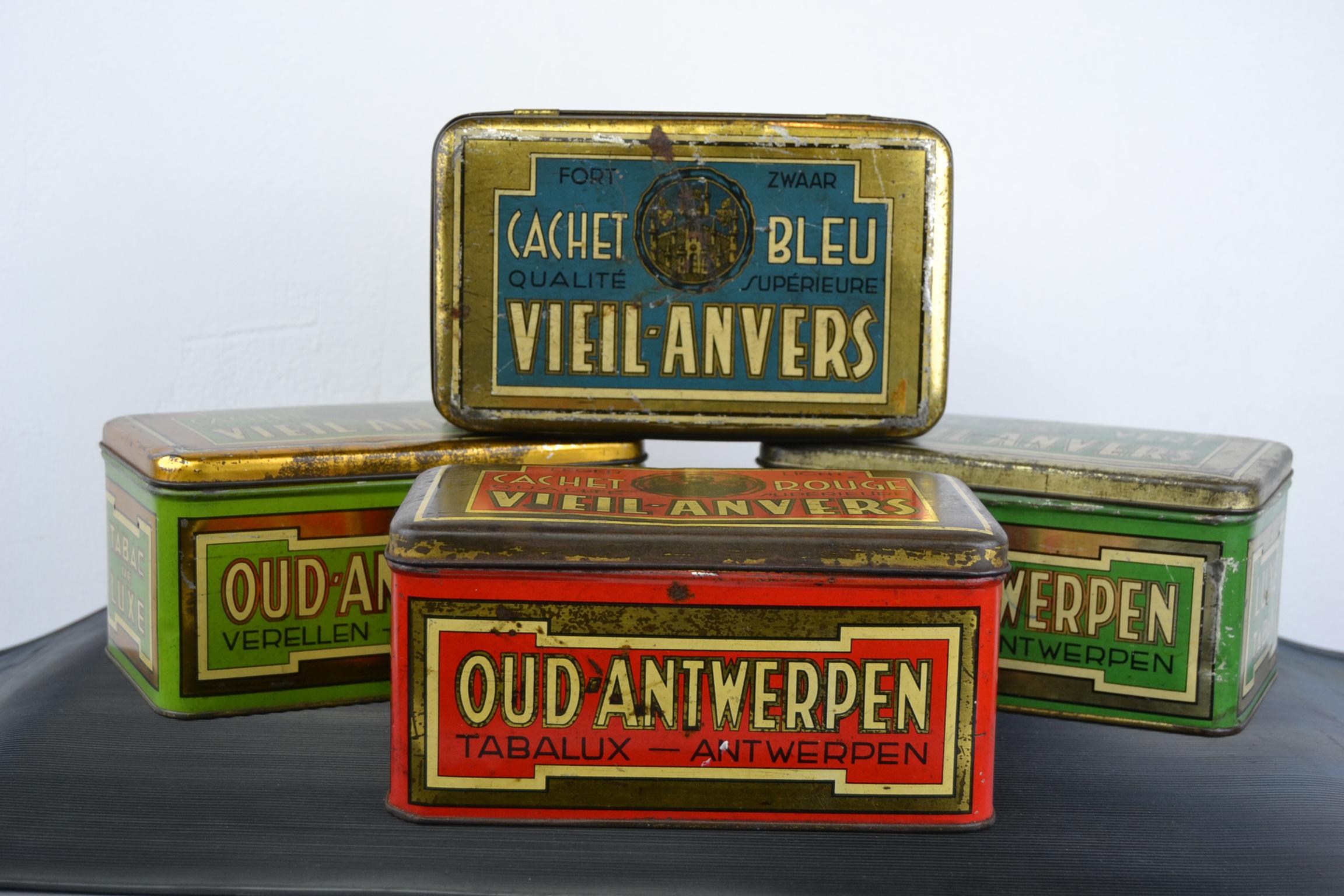 Set of 4 Tobacco Boxes Antwerp, Belgium, 1950s 7