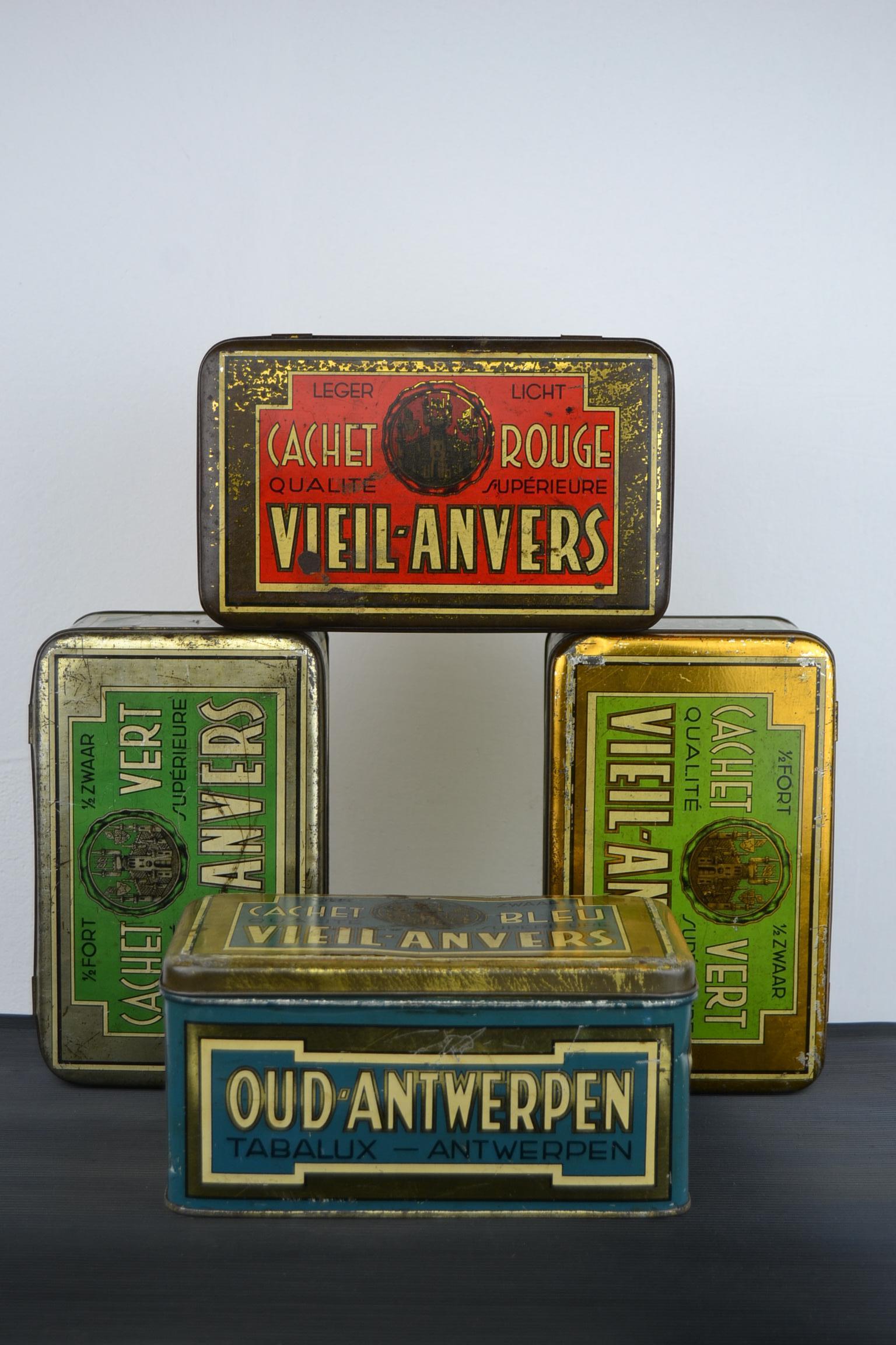 Set of 4 Tobacco Boxes Antwerp, Belgium, 1950s 8