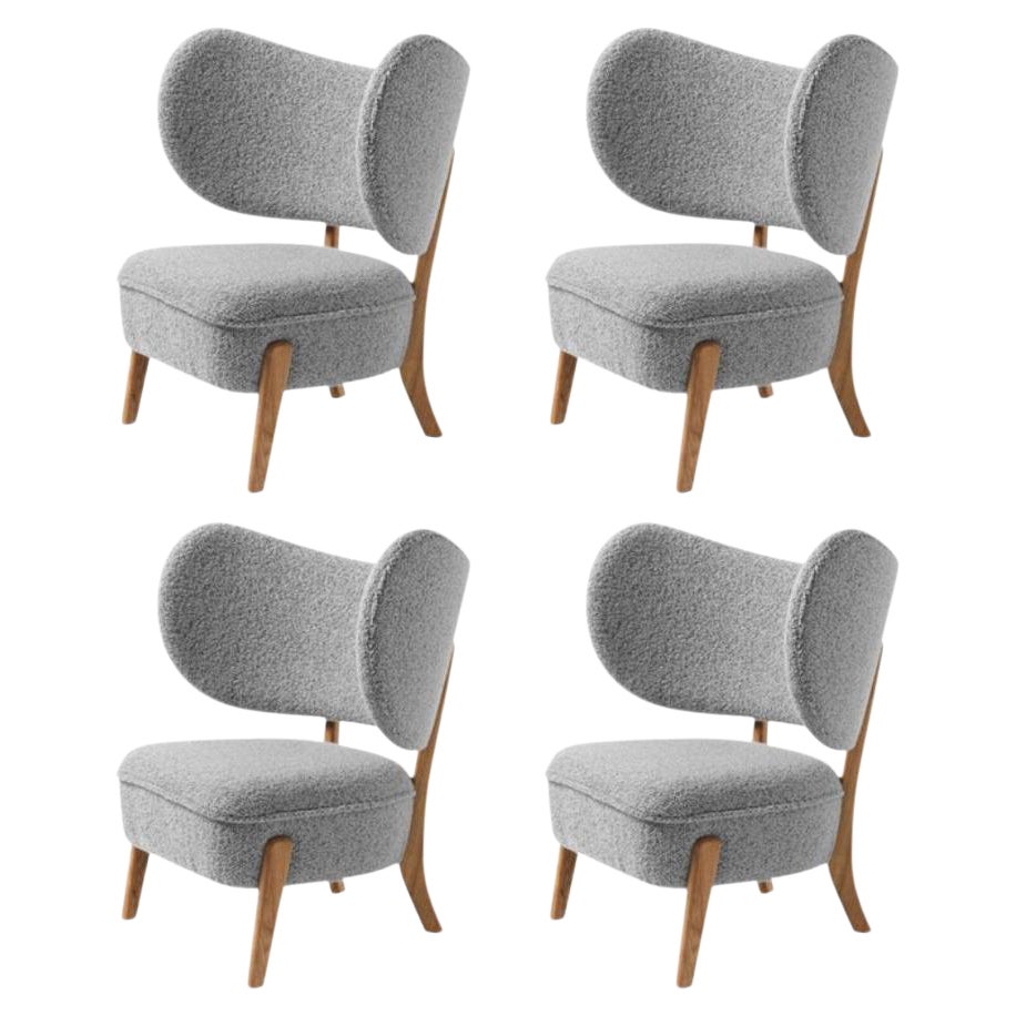 4er-Set TMBO Loungesessel aus Eiche und BUTE/Storr-Polsterung von Mazo Design