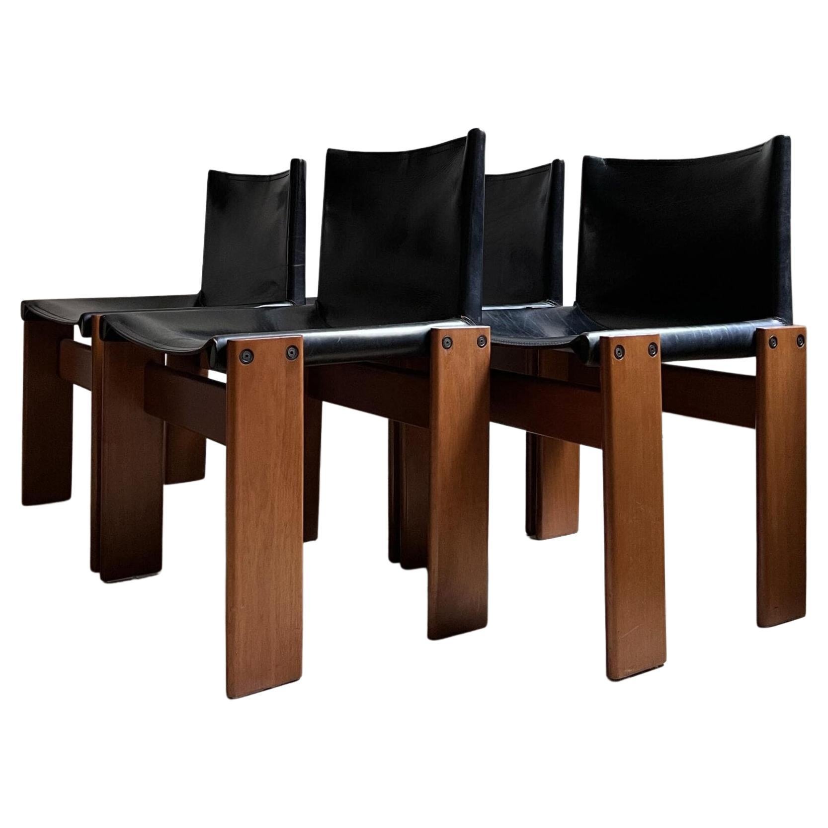 Set of 4 Tobia & Afra Scarpa Monk Chairs For Sale