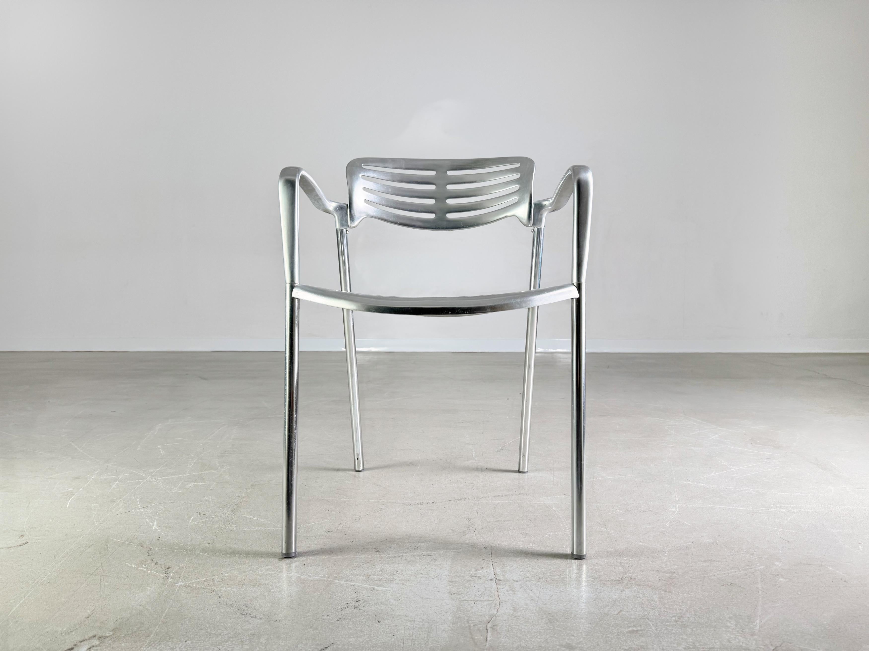 Set of 4 Toledo chairs Amat-3 Jorge Pensi aluminum design garden chair For Sale 3