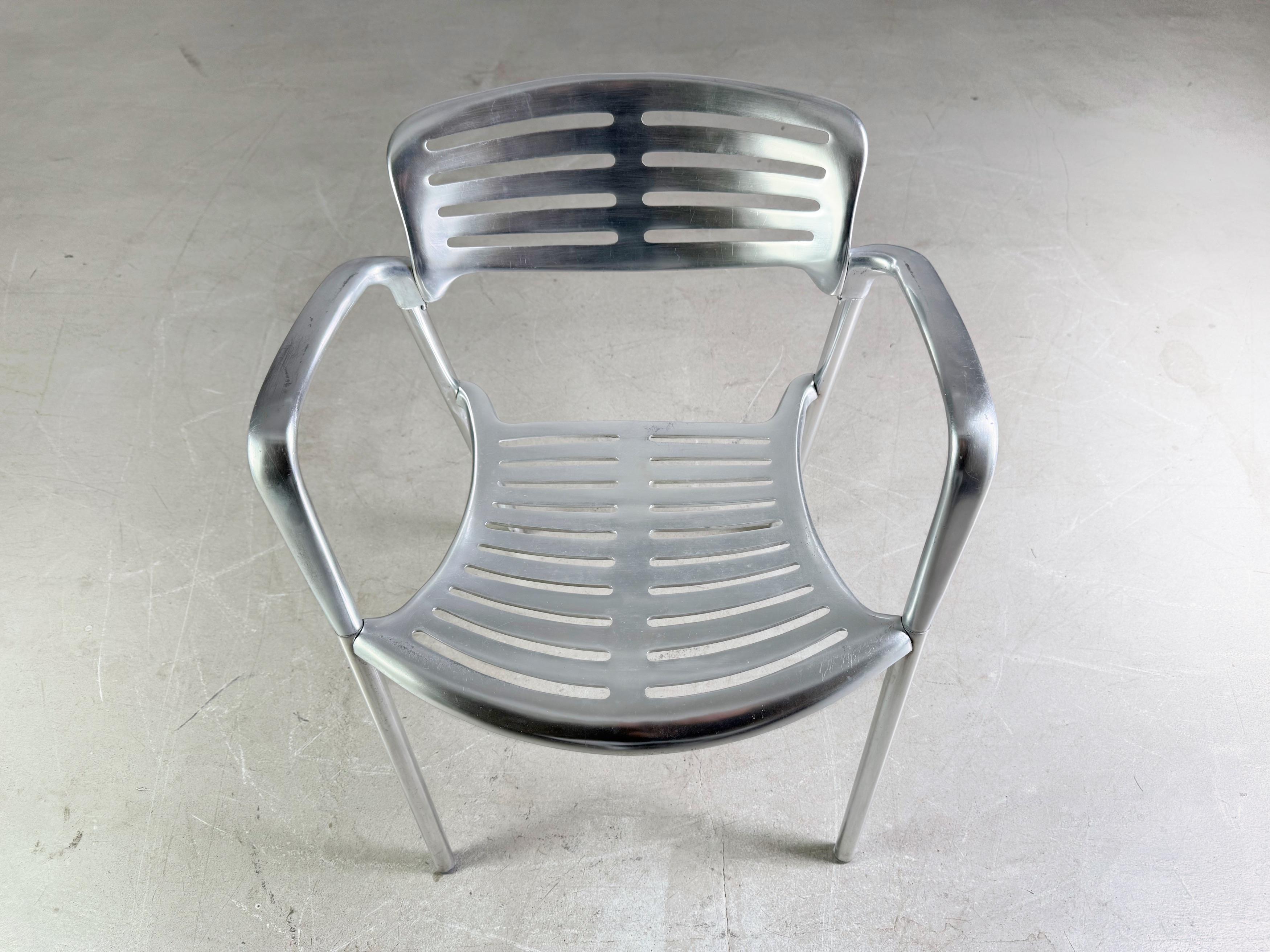 Set of 4 Toledo chairs Amat-3 Jorge Pensi aluminum design garden chair For Sale 4