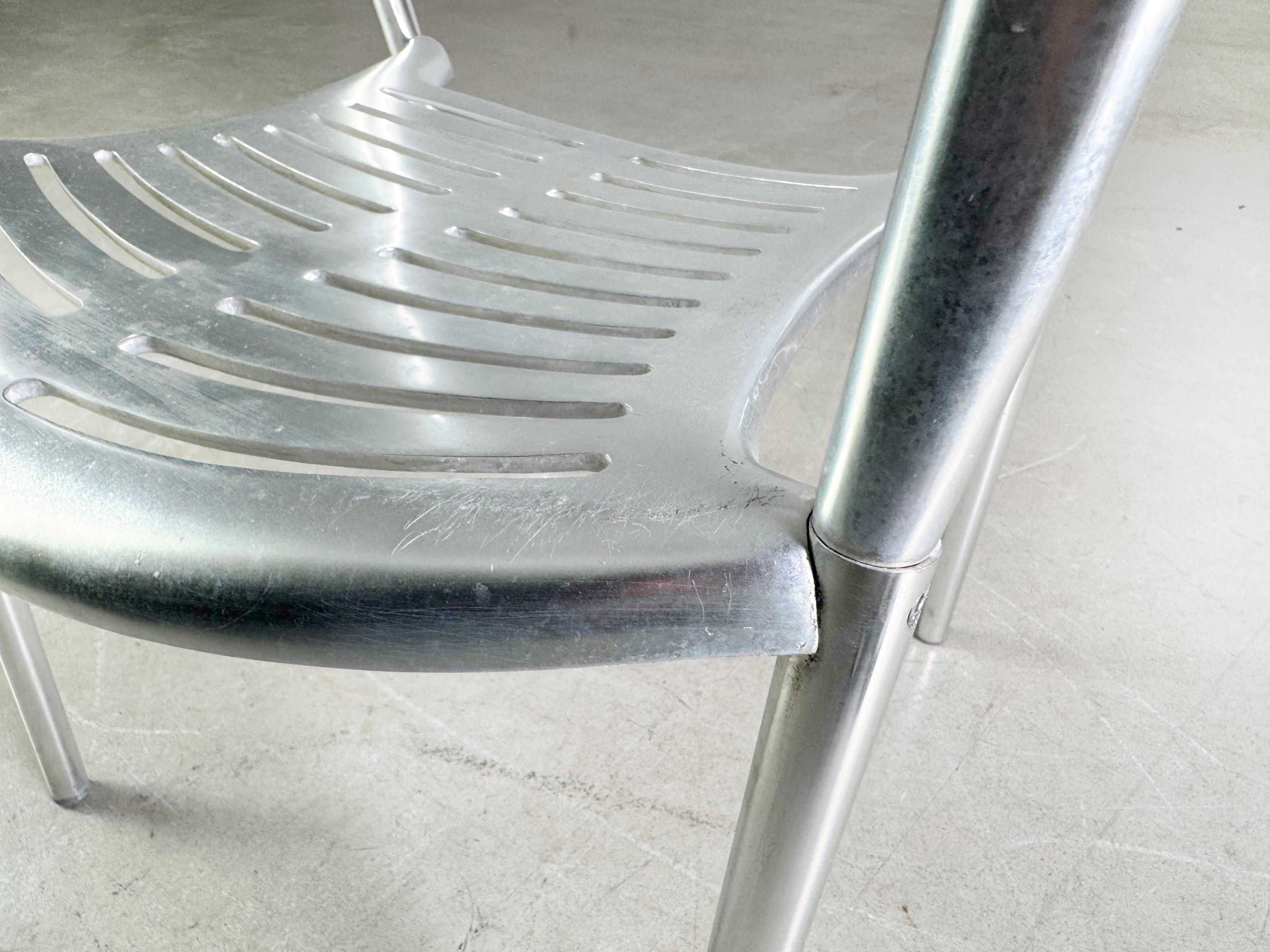 Set of 4 Toledo chairs Amat-3 Jorge Pensi aluminum design garden chair For Sale 8