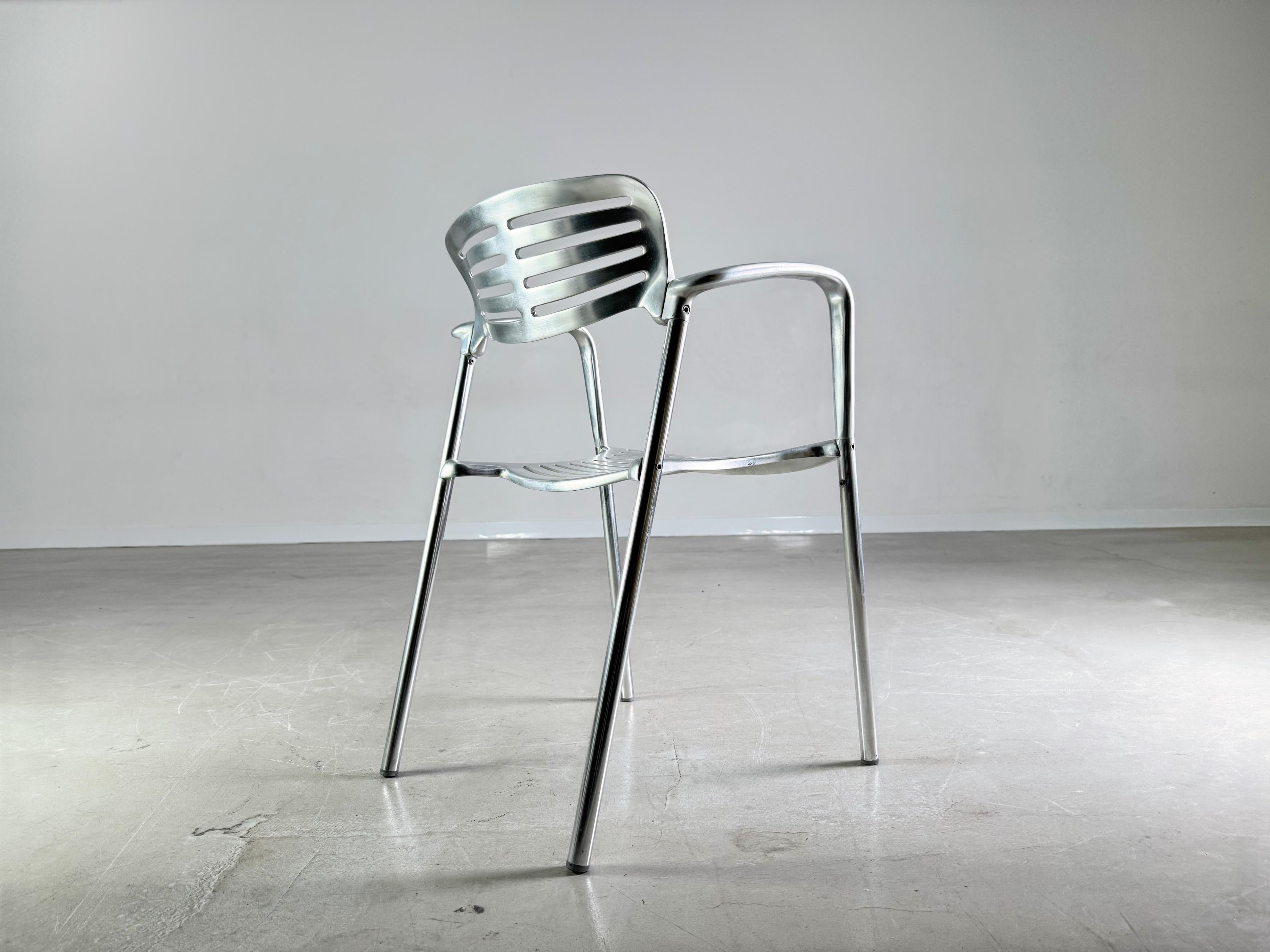 Set of 4 Toledo chairs Amat-3 Jorge Pensi aluminum design garden chair For Sale 1