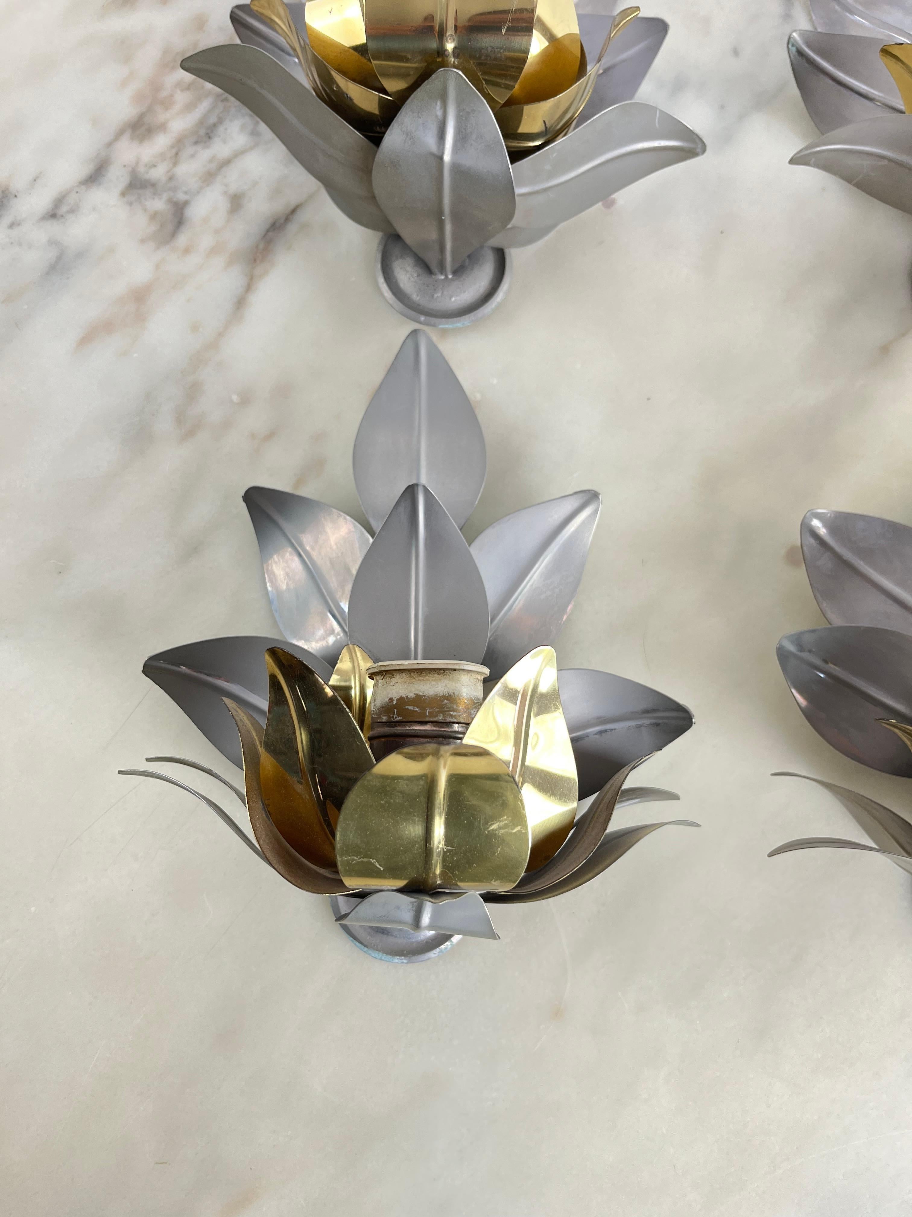 Italian Set Of 4 Tommaso Barbi Wall Lamps/Sconces Mid-Century 1960s For Sale