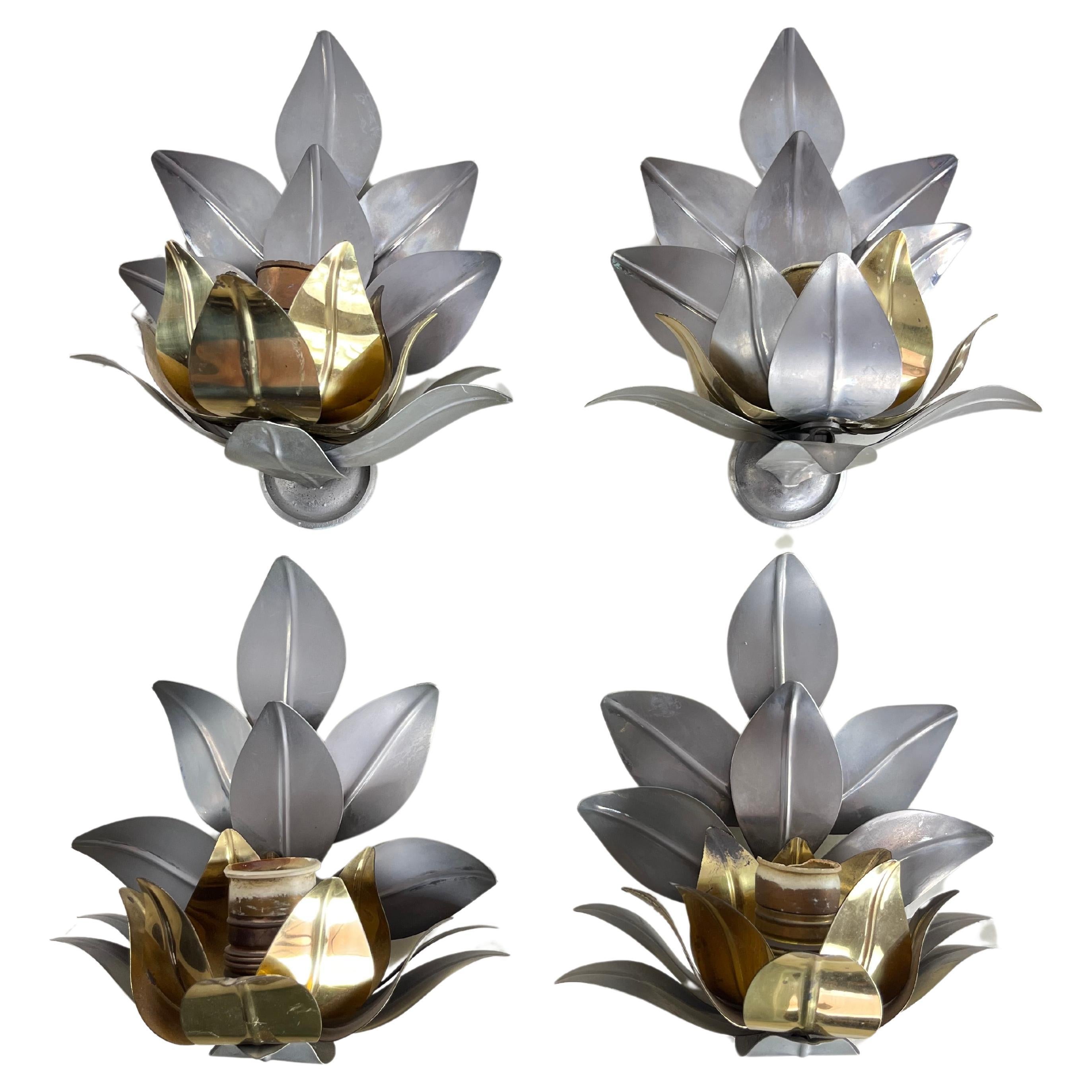 Set Of 4 Tommaso Barbi Wall Lamps/Sconces Mid-Century 1960s For Sale