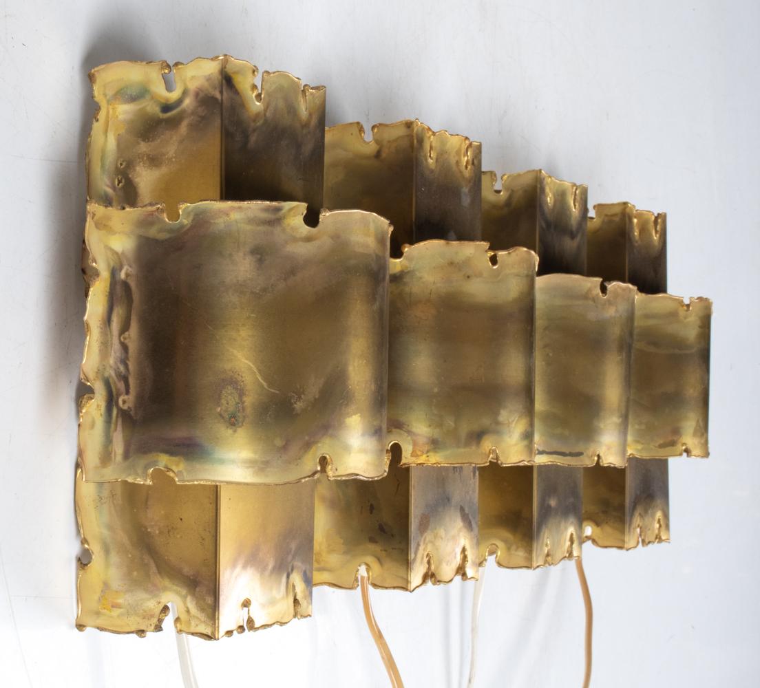 Set of '4' Torch-Cut Brass Sconces by Svend Aage Holm Sørensen For Sale 4