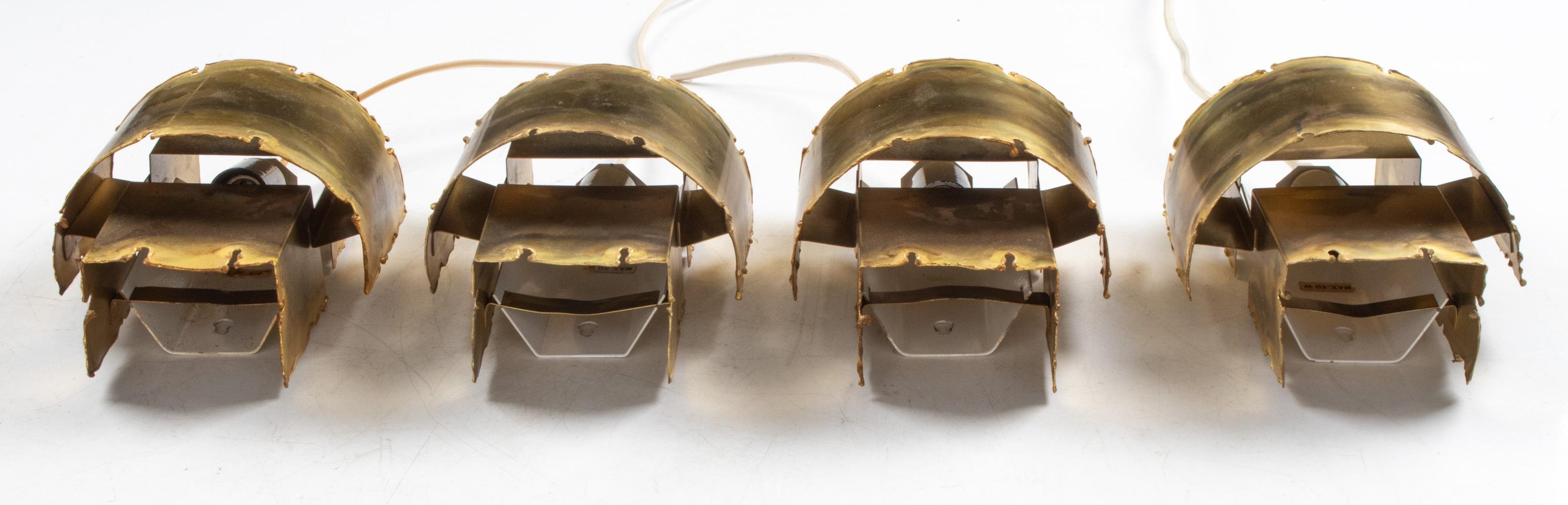 Set of '4' Torch-Cut Brass Sconces by Svend Aage Holm Sørensen For Sale 3
