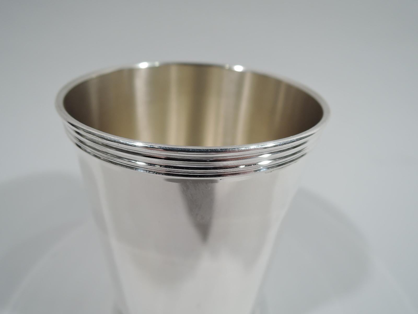 Modern Set of 4 Traditional Sterling Silver Mint Julep Cups by Manchester
