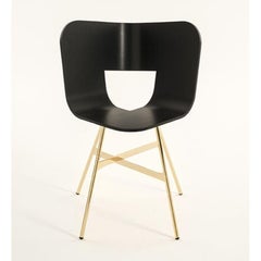 Set of 4, Tria Gold 4 Legs Chair, Ral Color Seat by Colé Italia
