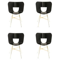 Set di 4 sedie con 4 gambe Tria Gold, seduta color Ral di Colé Italia