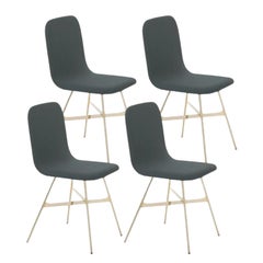 Set di 4 sedie imbottite Tria Gold, Antrazite di Colé Italia