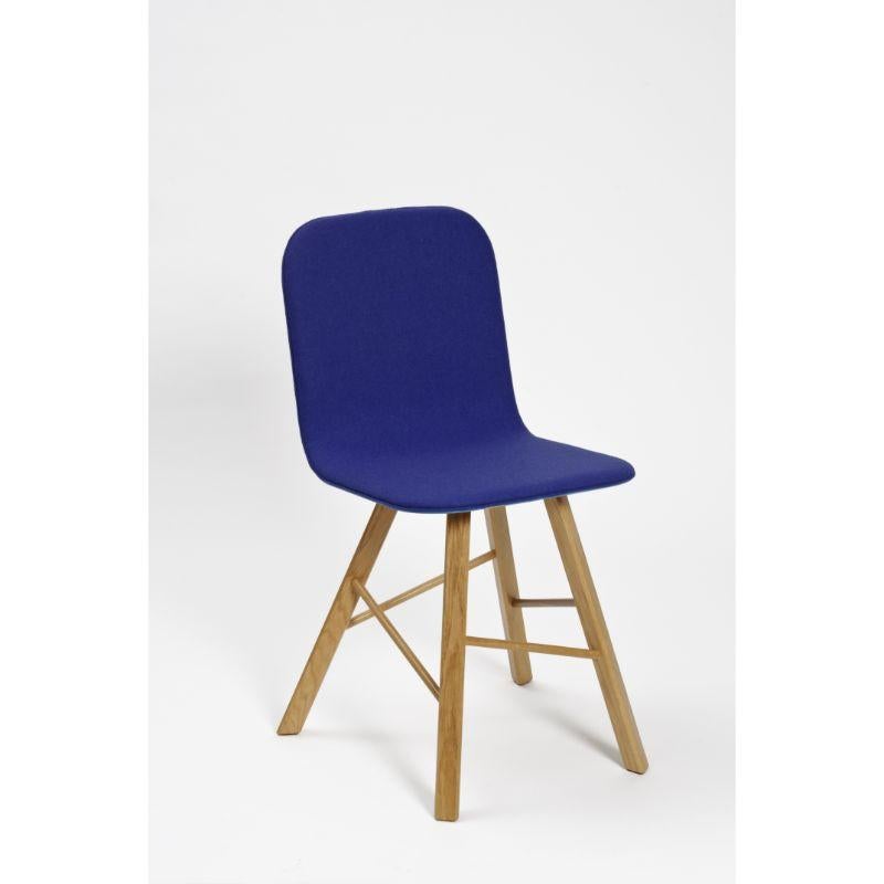 4er Set, Tria Einfacher Stuhl gepolstert, Schwarzes Leder, Eiche Beine by Colé Italia im Angebot 1