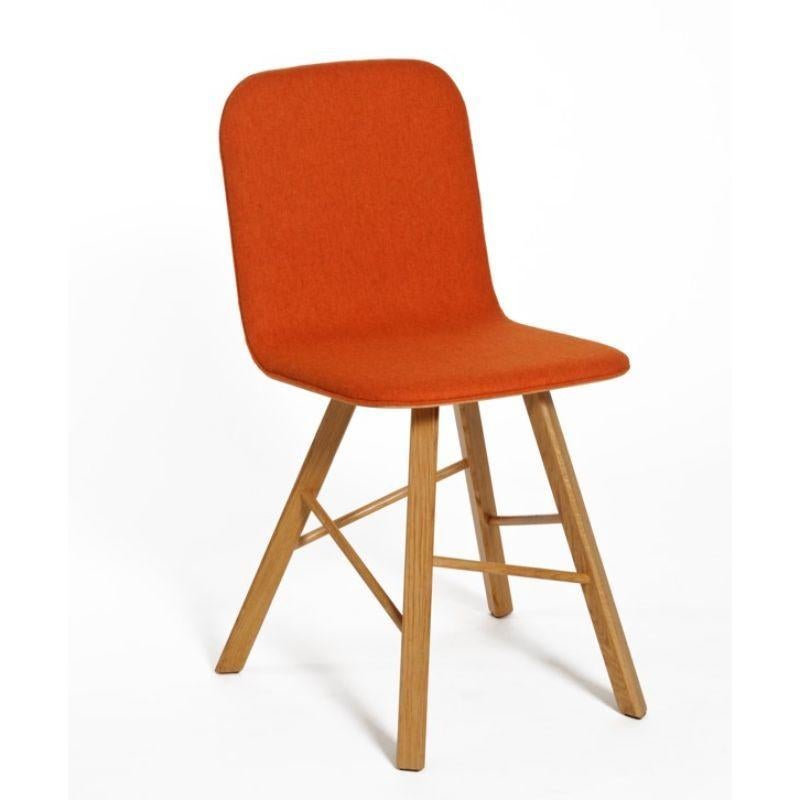 4er Set, Tria Simple Stuhl gepolstert, Orange Stoff & Eiche von Colé Italia im Zustand „Neu“ im Angebot in Geneve, CH