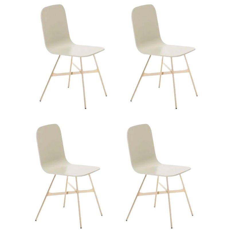 Lot de 4, Tria Simple Gold, siège couleur Ral de Colé Italia