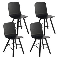 Set di 4 pezzi, Tria Simple Oak, Verniciato Nero di Colé Italia