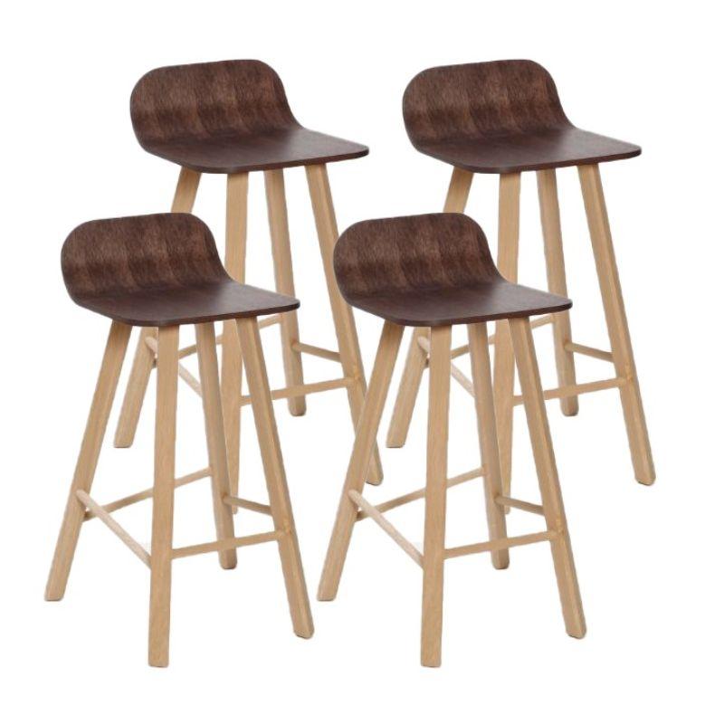 Set of 4, Tria Stool, Low Back, Coffee by Colé Italia For Sale 2