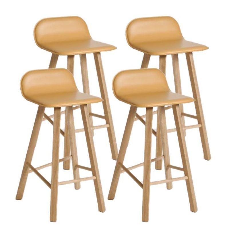 Set of 4, Tria Stool, Low Back, Natural Leather by Colé Italia For Sale 5