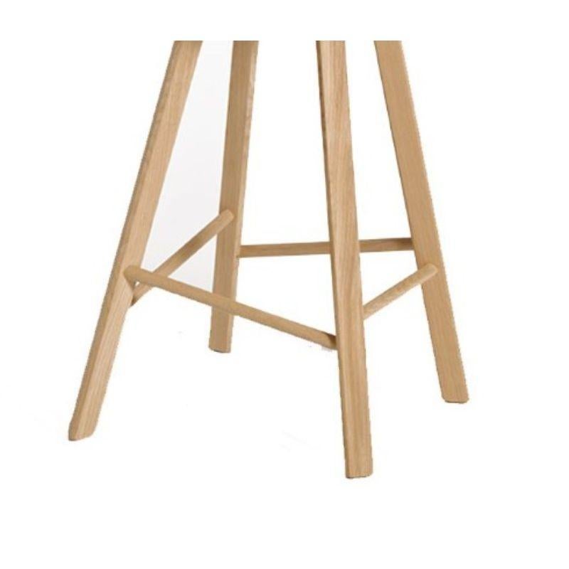 Contemporary Set of 4, Tria Stool, Low Back, Natural Leather by Colé Italia For Sale