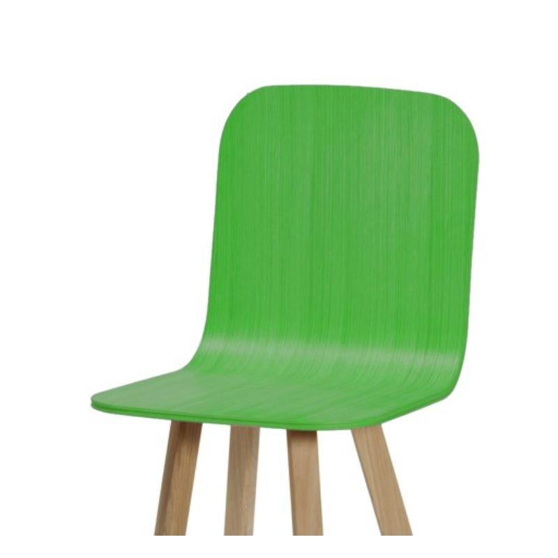 Modern Set of 4, Tria Stool, Tapparelle High Back Green by Colé Italia For Sale