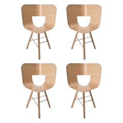 Set di 4 sedie a 3 gambe Tria Wood, Natural Oak di Colé Italia