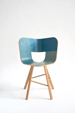 Set of 4, Tria Wood 4 Legs Chair, Denim by Colé Italia