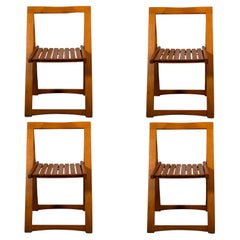 Set of 4 Trieste Aldo Jacober Folding Chairs Italy 1960s Mid Century Modern