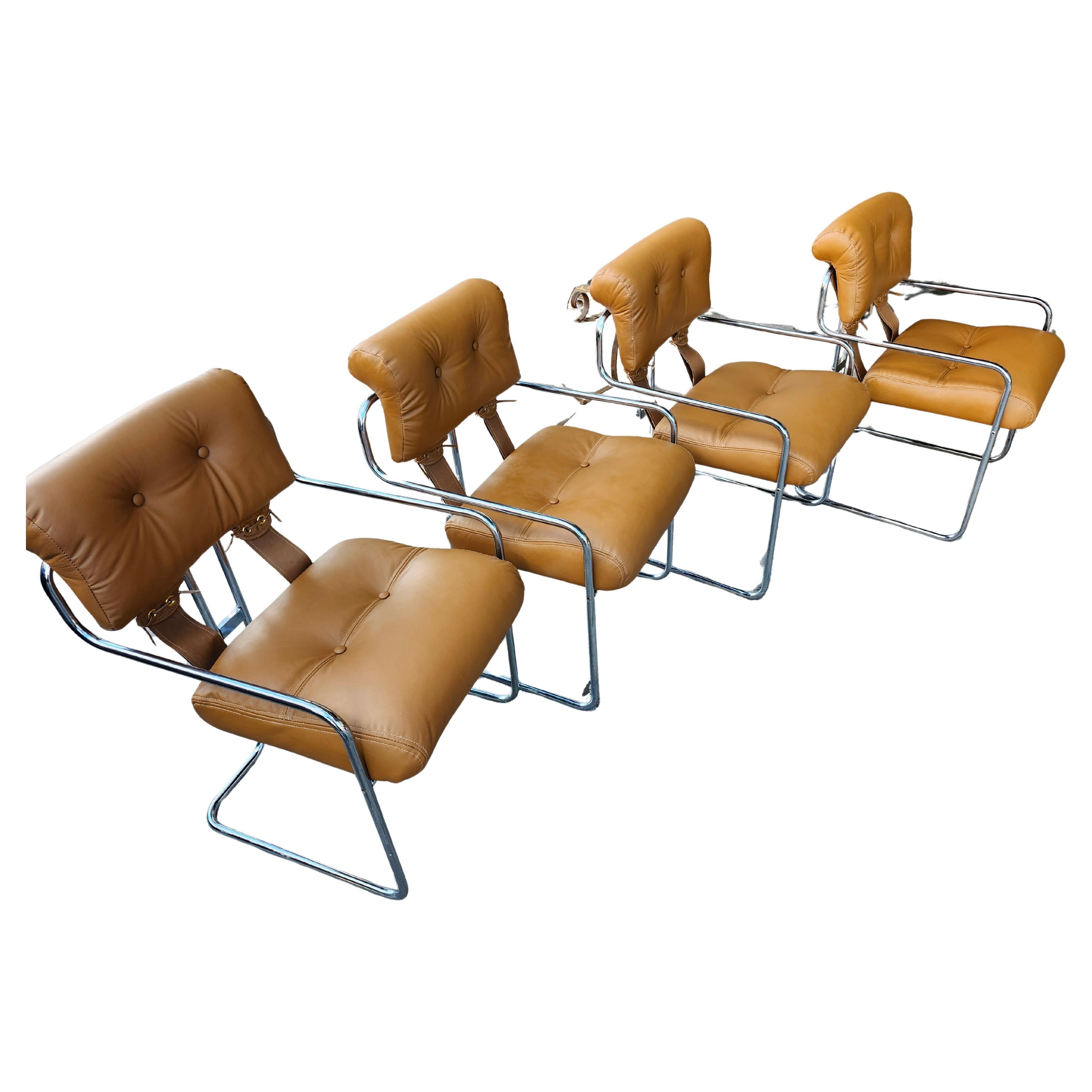 Late 20th Century Set of 4 Tucroma Chairs by Guido Faleschini for Pace C1970 Totally Restored For Sale