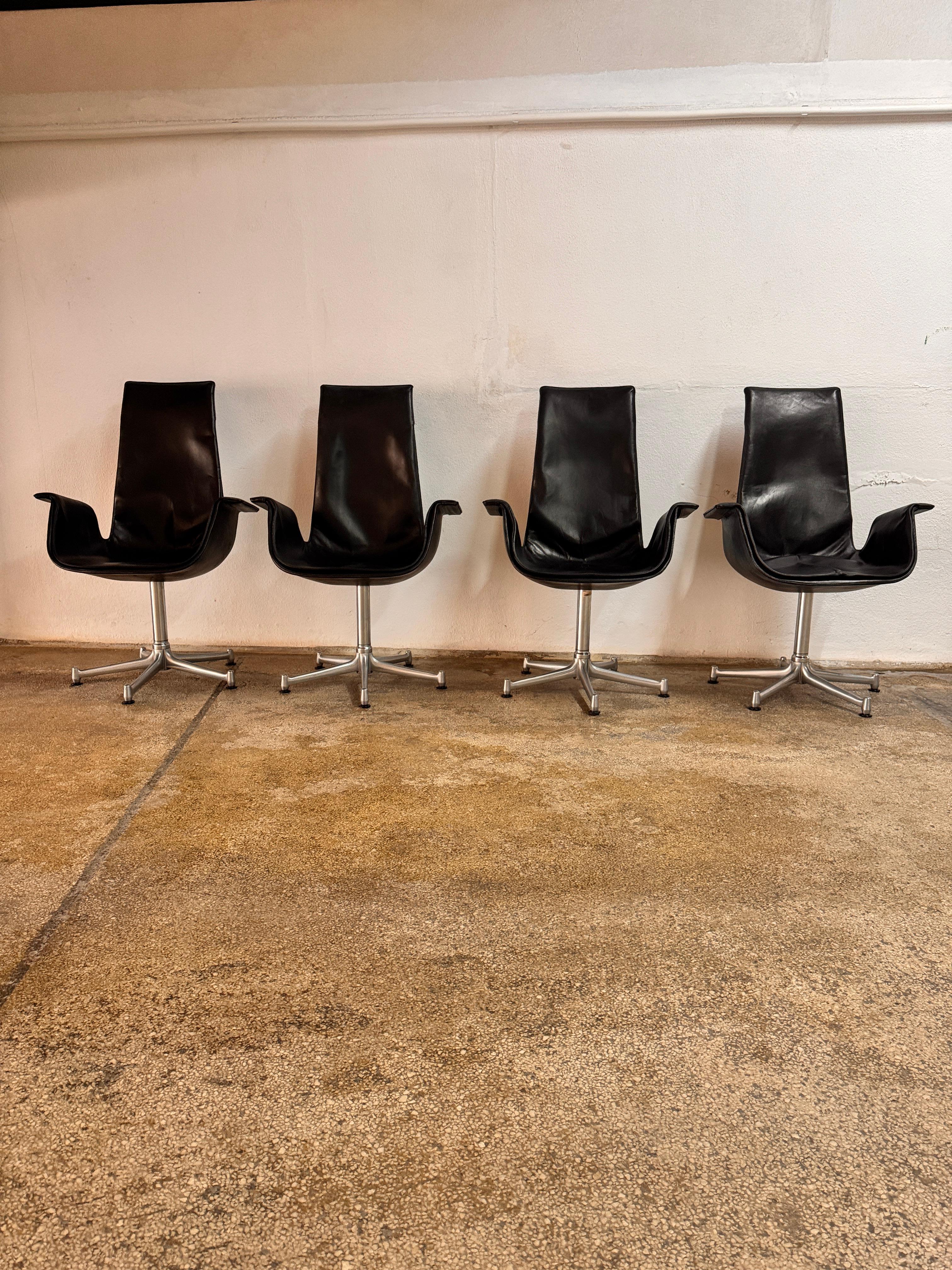 Set of 4 Tulip Chairs by Preben Fabricius & J. Kastholm for Kill International For Sale 3