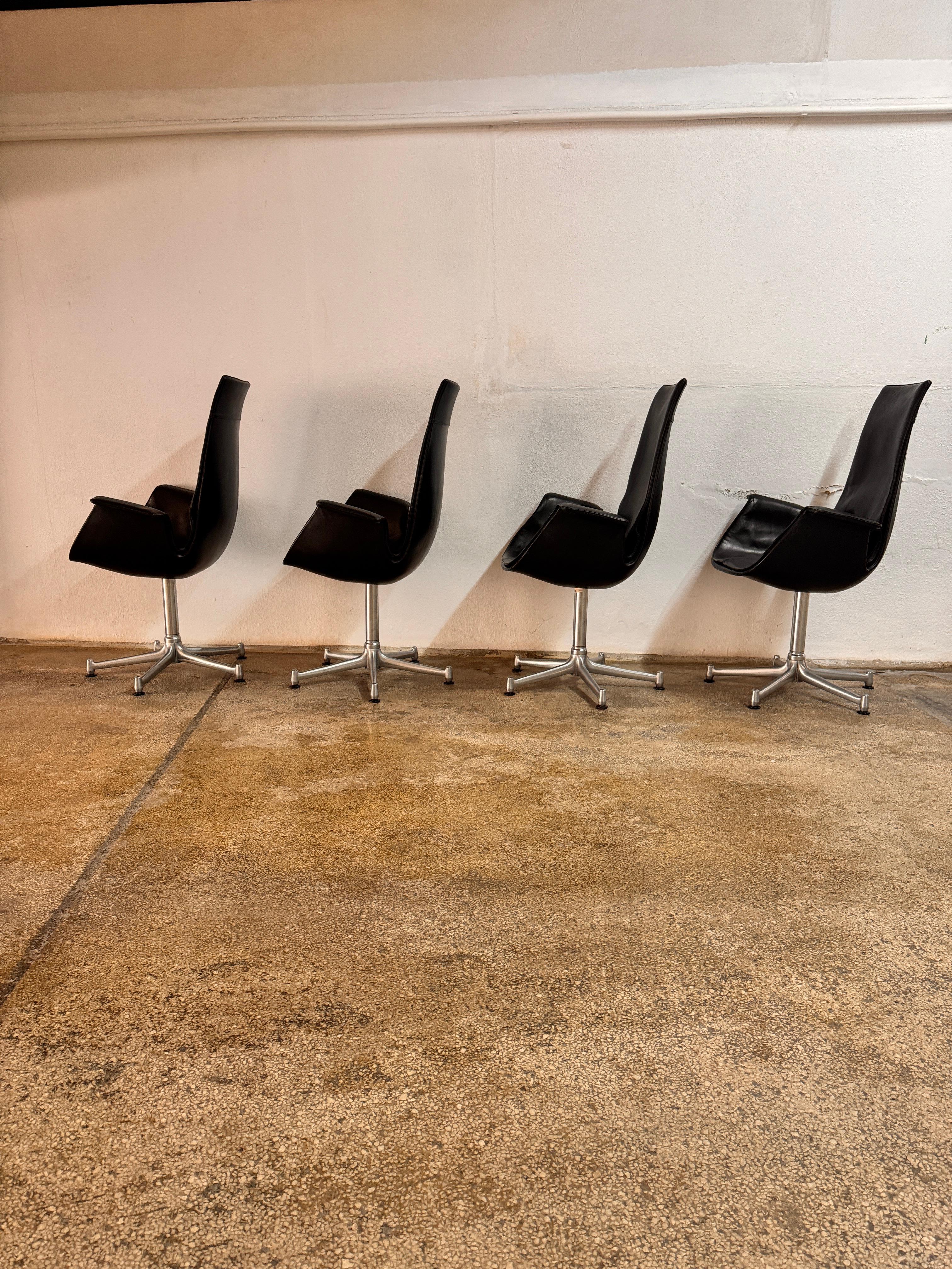 German Set of 4 Tulip Chairs by Preben Fabricius & J. Kastholm for Kill International For Sale