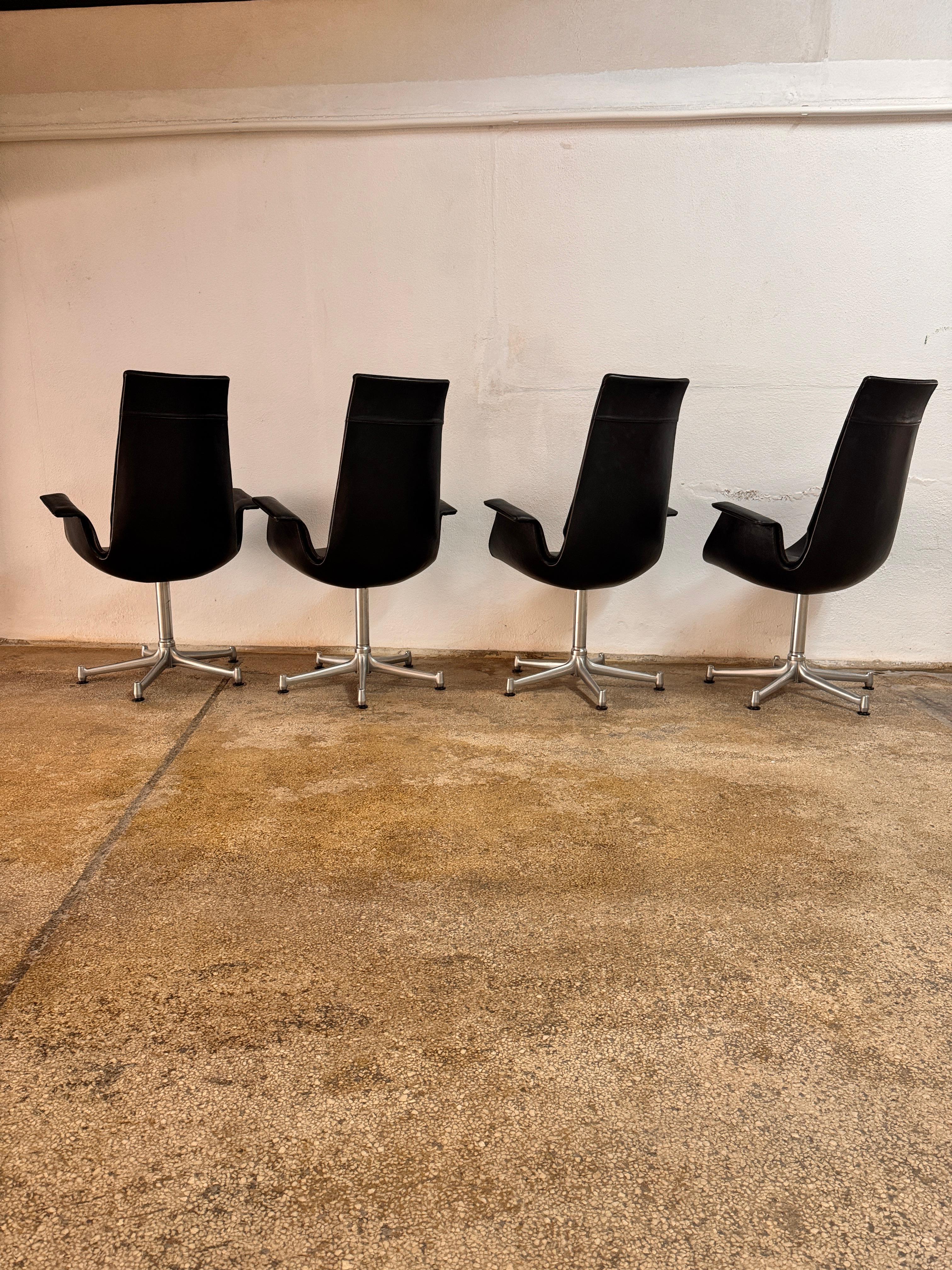 Set of 4 Tulip Chairs by Preben Fabricius & J. Kastholm for Kill International In Good Condition For Sale In Lisboa, PT