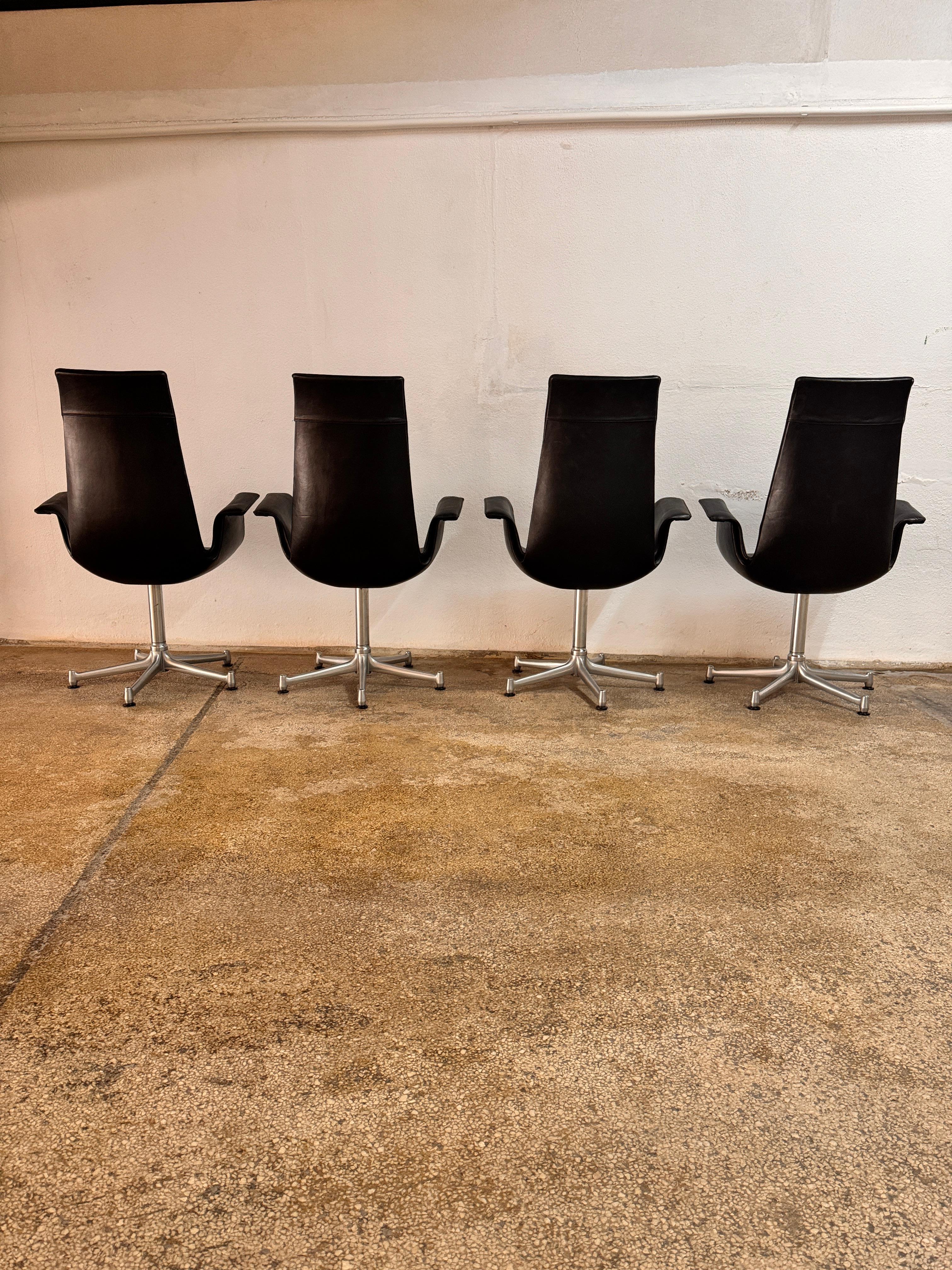 Mid-20th Century Set of 4 Tulip Chairs by Preben Fabricius & J. Kastholm for Kill International For Sale