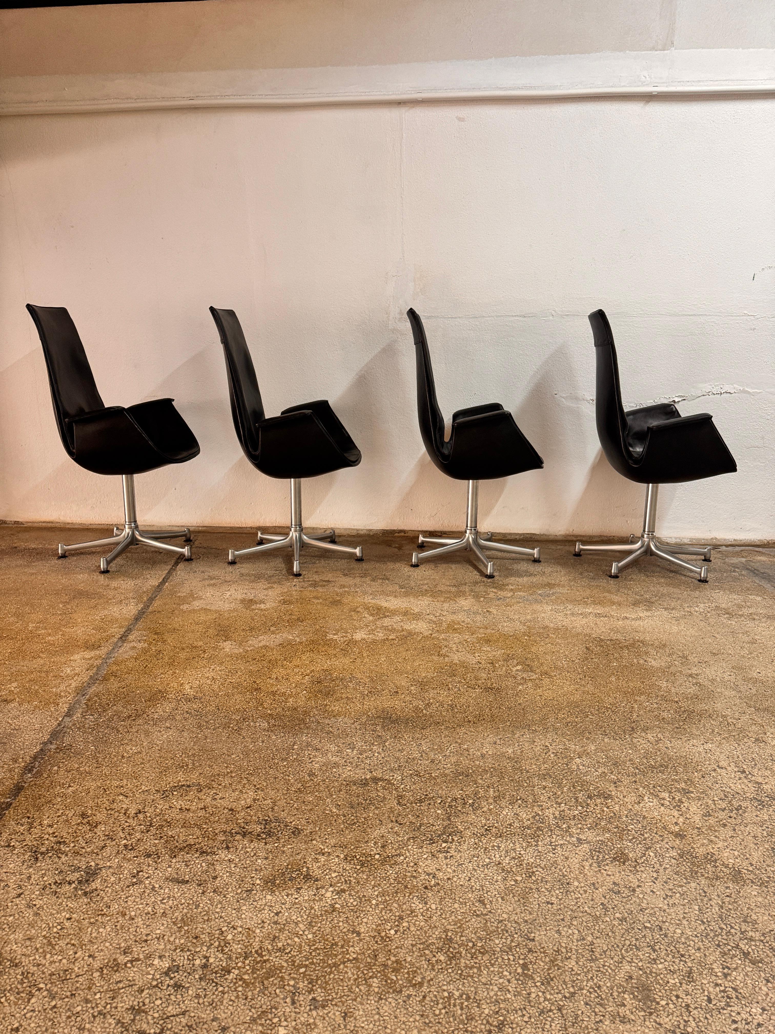 Set of 4 Tulip Chairs by Preben Fabricius & J. Kastholm for Kill International For Sale 1