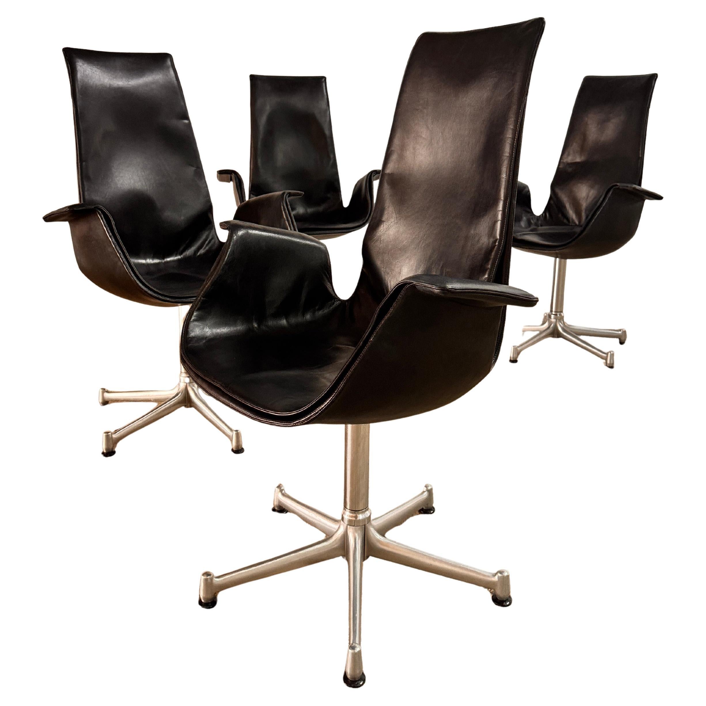 Set of 4 Tulip Chairs by Preben Fabricius & J. Kastholm for Kill International For Sale