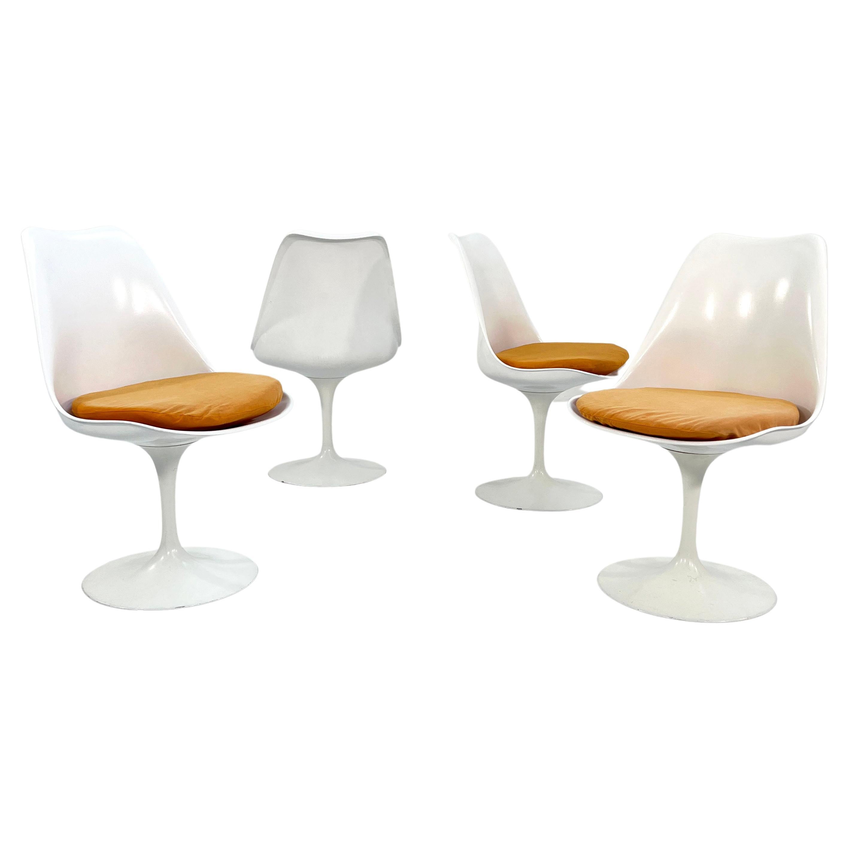 Set of 4 Tulip Dining Chairs by Eero Saarinen for Knoll, 1970s at 1stDibs