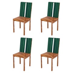 Set of 4 Two Stripe Chair by Derya Arpac