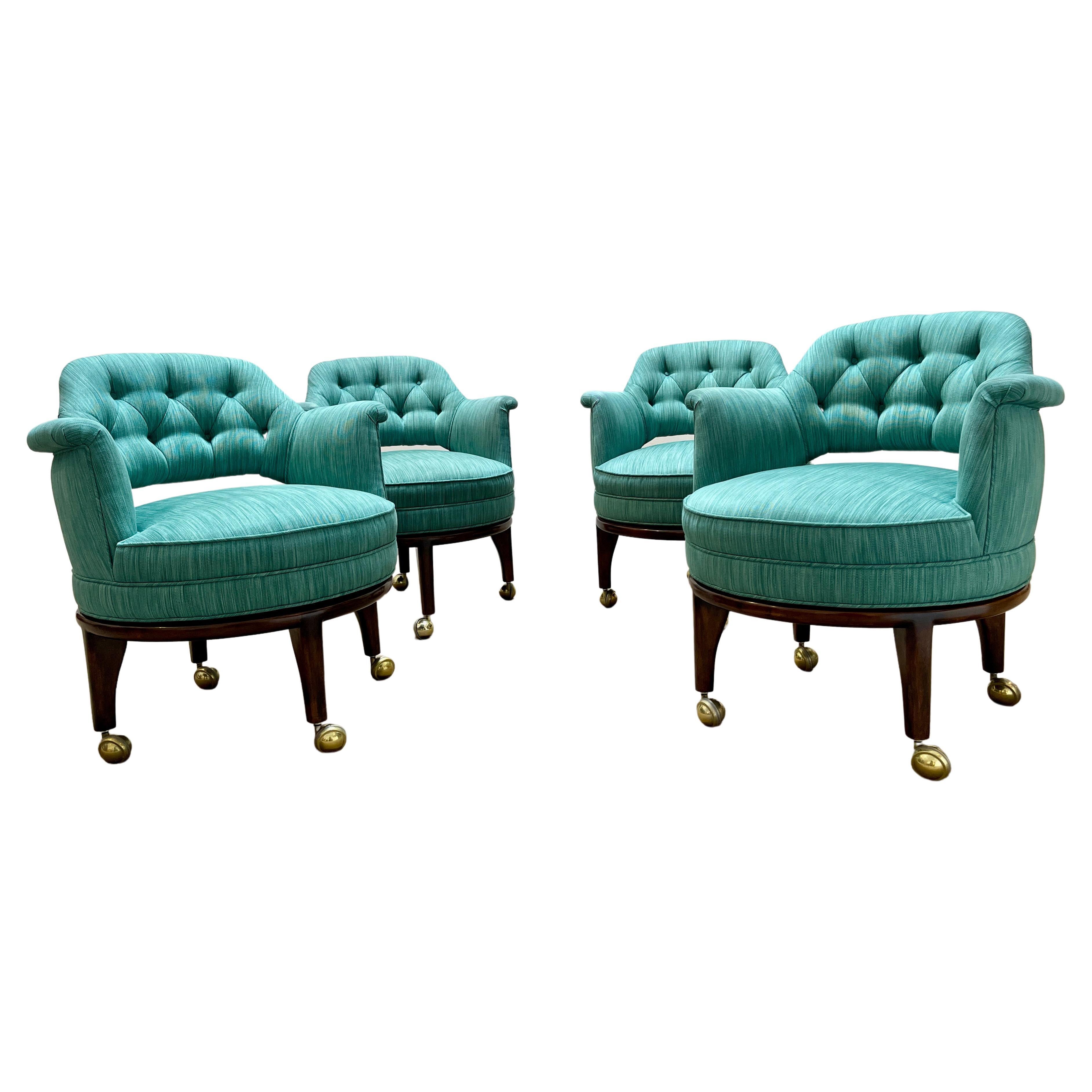 Set of 4 Upholstered Game Chairs