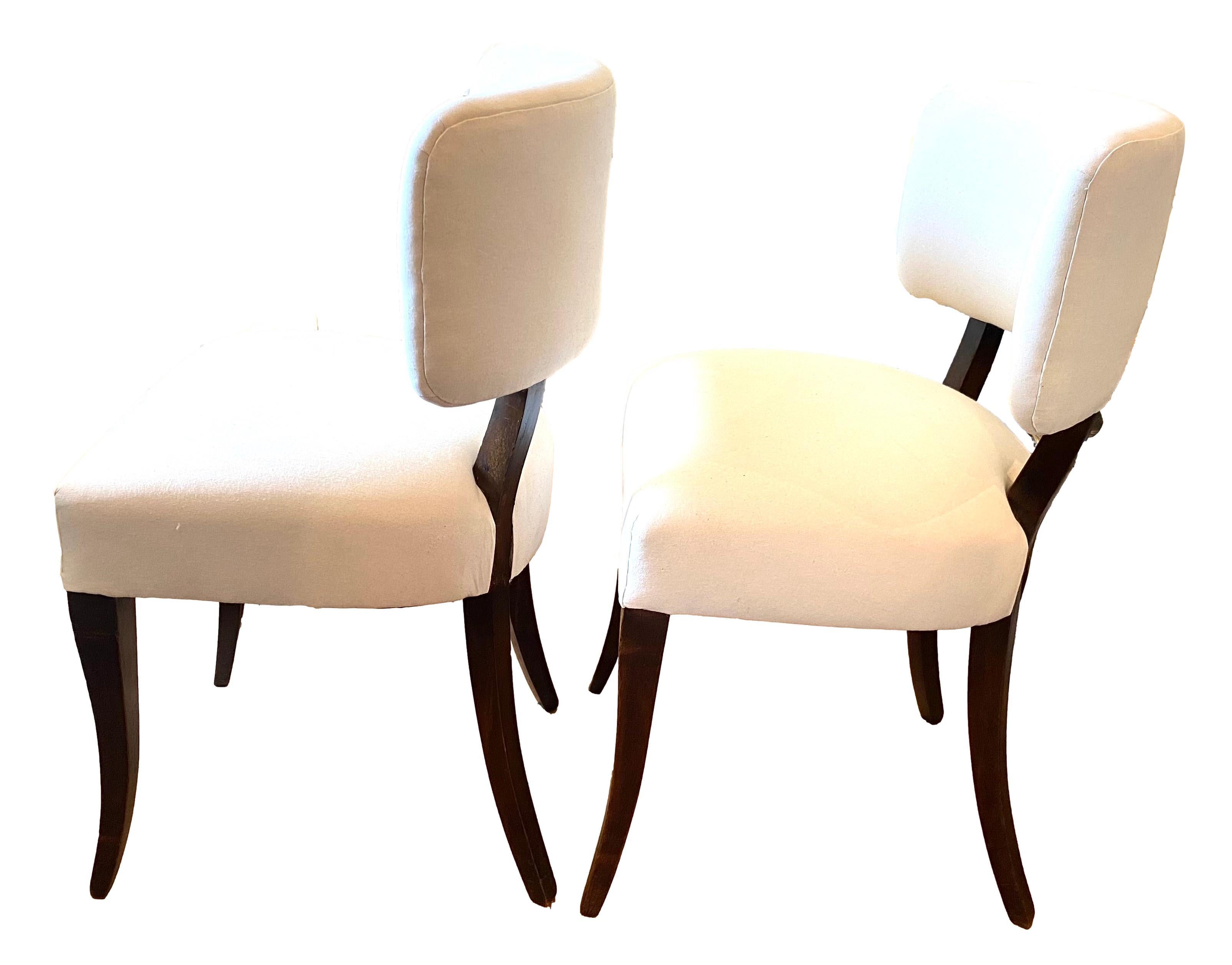 20th Century Set of 4 Upholstered Klismos Style Chairs