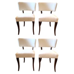 Set of 4 Upholstered Klismos Style Chairs