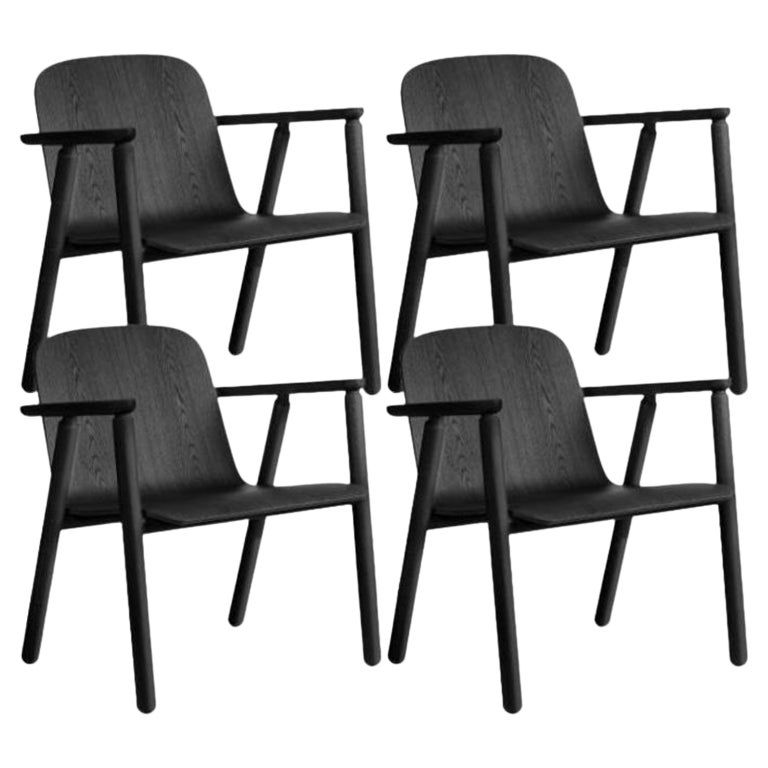 Lot de 4 fauteuils de salon Valo, noirs, fabriqués par Choice en vente