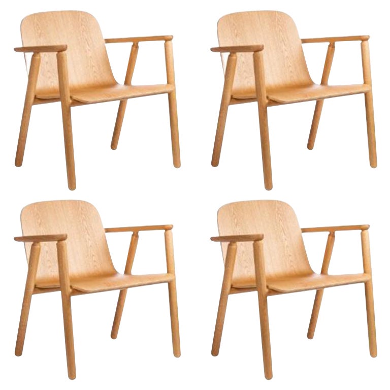 Ensemble de 4 fauteuils de salon Valo, naturels par Made by Choice en vente