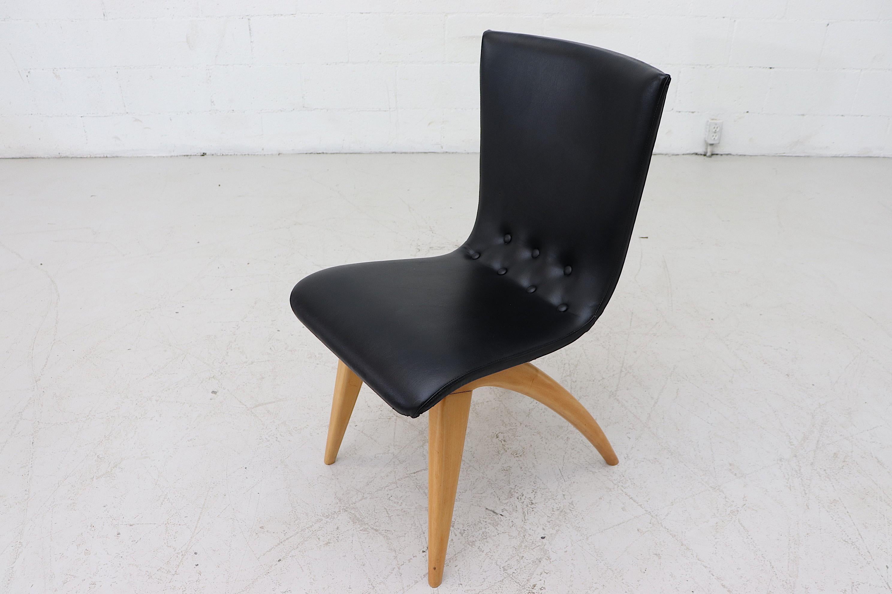 Upholstery Set of 4 Van Os Black Dining Chairs