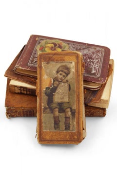 Set of 4 various Antique Leather-Bound Books and Diaries