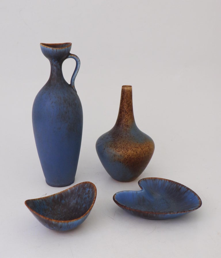 Lot 3 Vases Céramique Gunnar Nylund Pour Rörstrand – Scandinave Moderne Vintage 1950
