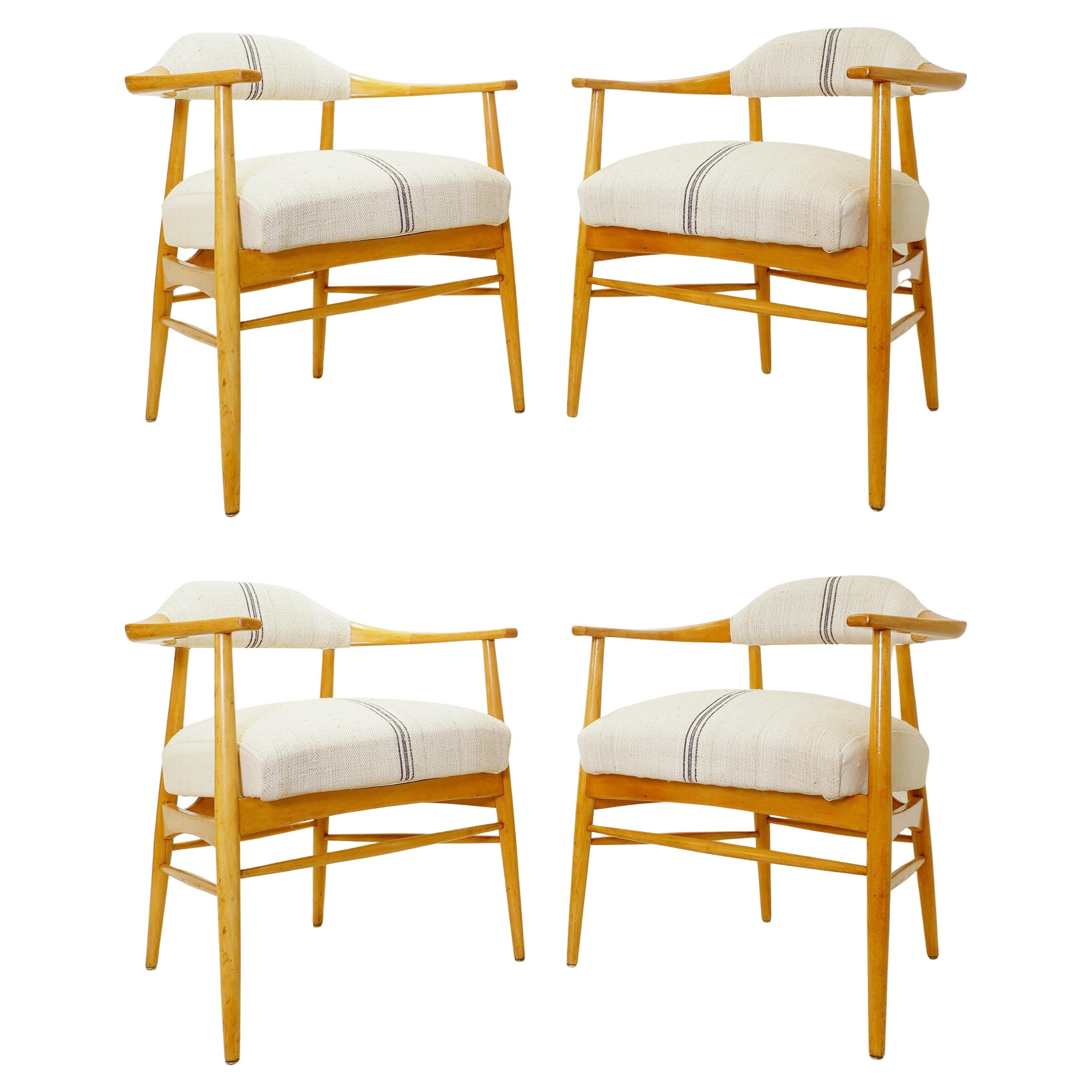 Set of 4 VEB Petrol Chemisches Kombinat Schwedt armchairs - 1960s For Sale