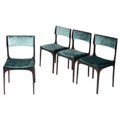 Vintage Set of 4 velvet chairs by Gibelli Giuseppe